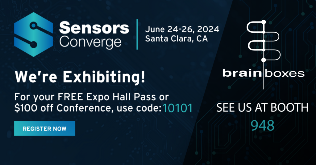 Brainboxes are exhibiting at Sensors Converge 2024 from the 24th-26th June and the Santa Clara Convention Center at booth 948