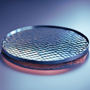 Close up of a semiconductor wafer