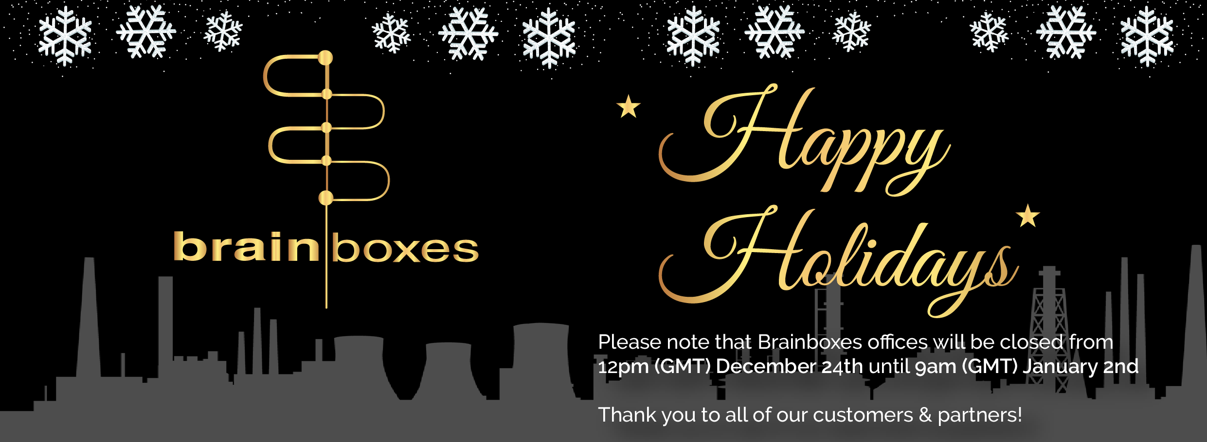 Featured image for “Happy Holidays from Brainboxes! ✨🥂✨”