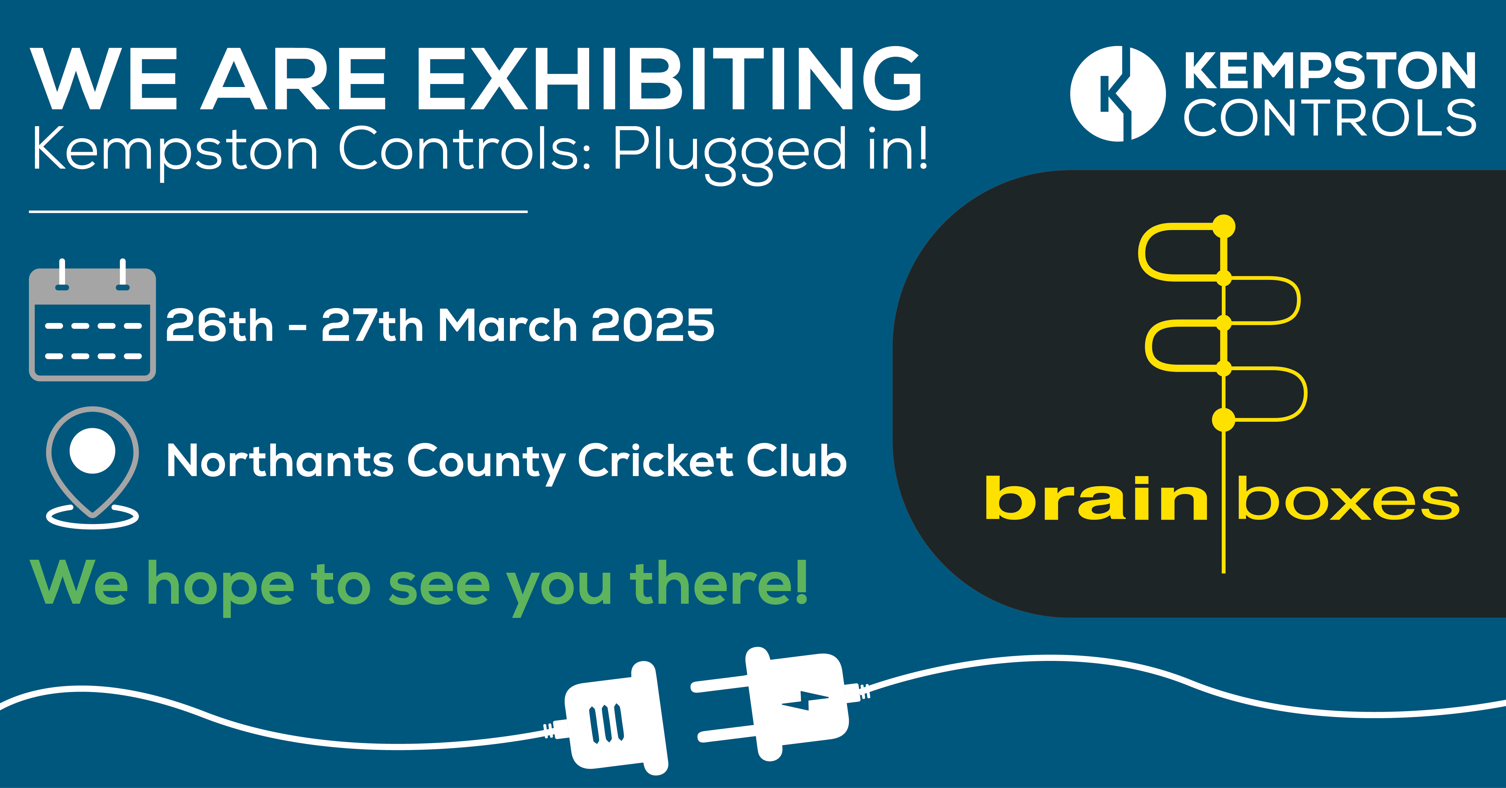 Featured image for “Brainboxes are Exhibiting at Kempston Controls: Plugged In!🔌”